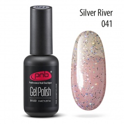 Гель-лак PNB 041 (прозрачный с серебряным блеском)